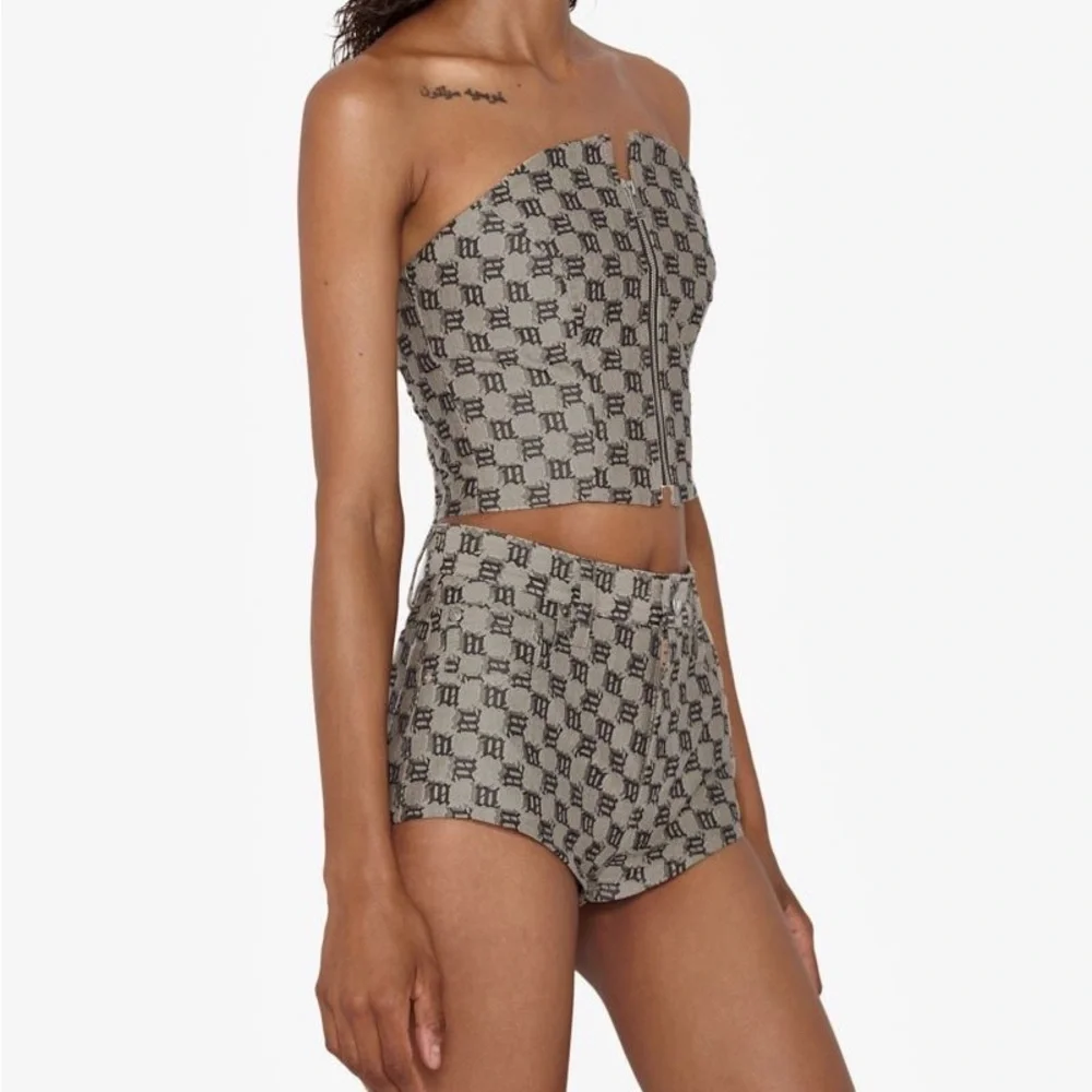 MISBHV Monogram Jacquard Canvas Mini‎ Shorts Sz L
